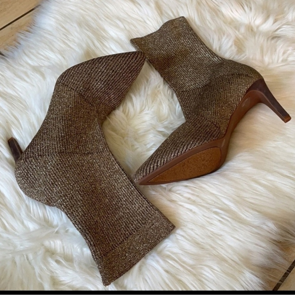 Metallic Vince Camuto Sock Booties 9.5